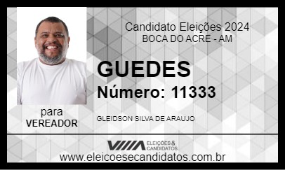 Candidato GUEDES 2024 - BOCA DO ACRE - Eleições