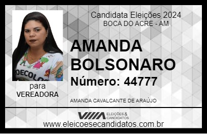 Candidato AMANDA BOLSONARO 2024 - BOCA DO ACRE - Eleições