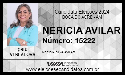 Candidato NERICIA AVILAR 2024 - BOCA DO ACRE - Eleições