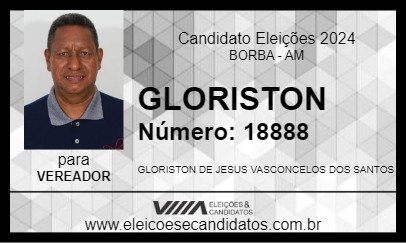 Candidato GLORISTON 2024 - BORBA - Eleições