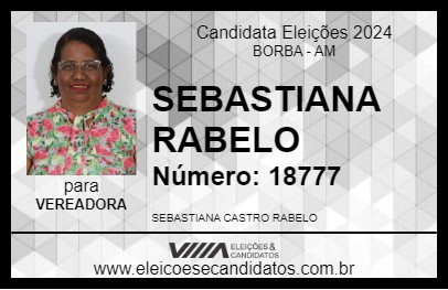 Candidato SEBASTIANA RABELO 2024 - BORBA - Eleições