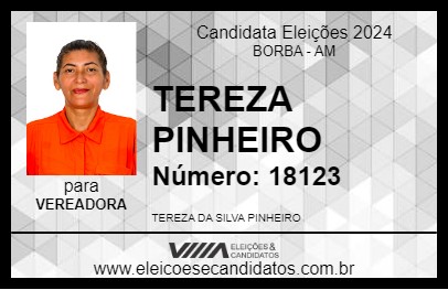 Candidato TEREZA PINHEIRO 2024 - BORBA - Eleições