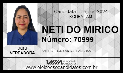 Candidato NETI DO MIRICO 2024 - BORBA - Eleições