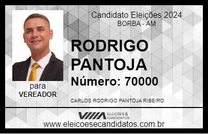 Candidato RODRIGO PANTOJA 2024 - BORBA - Eleições