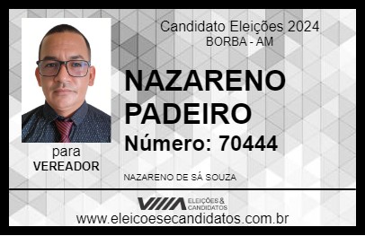 Candidato NAZARENO PADEIRO 2024 - BORBA - Eleições