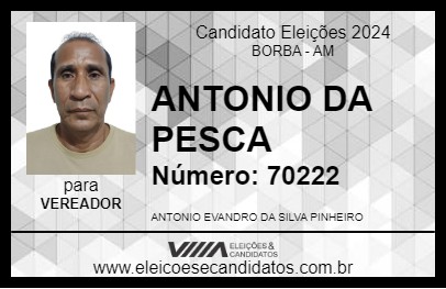 Candidato ANTONIO DA PESCA 2024 - BORBA - Eleições