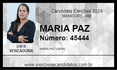 Candidato MARIA PAZ 2024 - MANICORÉ - Eleições