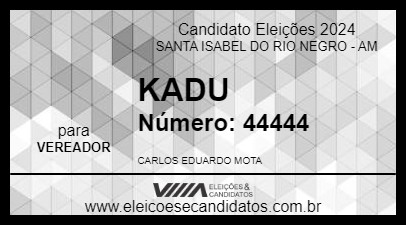 Candidato KADU 2024 - SANTA ISABEL DO RIO NEGRO - Eleições