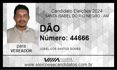 Candidato DÃO 2024 - SANTA ISABEL DO RIO NEGRO - Eleições