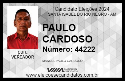 Candidato PAULO CARDOSO 2024 - SANTA ISABEL DO RIO NEGRO - Eleições