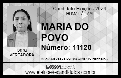 Candidato MARIA DO POVO 2024 - HUMAITÁ - Eleições