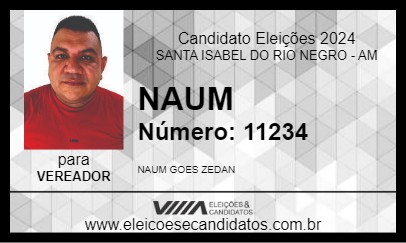 Candidato NAUM 2024 - SANTA ISABEL DO RIO NEGRO - Eleições