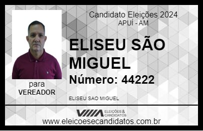 Candidato ELISEU SÃO MIGUEL 2024 - APUÍ - Eleições