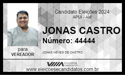 Candidato JONAS CASTRO 2024 - APUÍ - Eleições