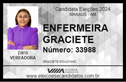 Candidato ENFERMEIRA GRACIETE 2024 - MANAUS - Eleições