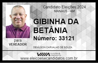 Candidato GIBINHA DA BETÂNIA 2024 - MANAUS - Eleições