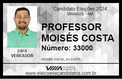 Candidato PROFESSOR MOISÉS COSTA 2024 - MANAUS - Eleições