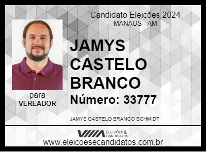 Candidato JAMYS CASTELO BRANCO 2024 - MANAUS - Eleições