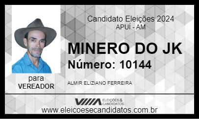 Candidato MINERO DO JK 2024 - APUÍ - Eleições