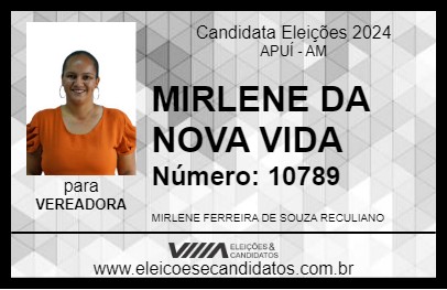 Candidato MIRLENE DA NOVA VIDA 2024 - APUÍ - Eleições