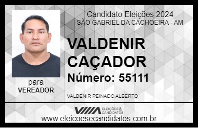 Candidato VALDENIR CAÇADOR 2024 - SÃO GABRIEL DA CACHOEIRA - Eleições