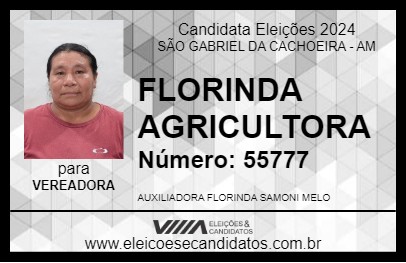 Candidato FLORINDA AGRICULTORA 2024 - SÃO GABRIEL DA CACHOEIRA - Eleições