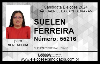 Candidato SUELEN FERREIRA 2024 - SÃO GABRIEL DA CACHOEIRA - Eleições