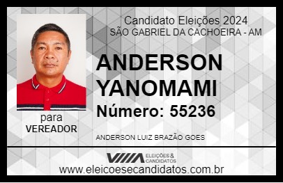 Candidato ANDERSON YANOMAMI 2024 - SÃO GABRIEL DA CACHOEIRA - Eleições