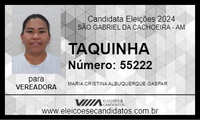 Candidato TAQUINHA 2024 - SÃO GABRIEL DA CACHOEIRA - Eleições