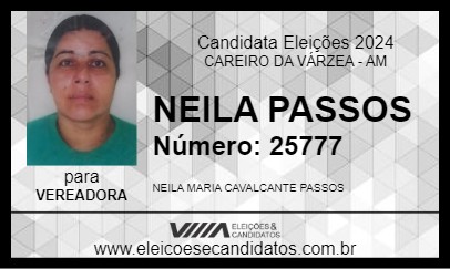 Candidato NEILA PASSOS 2024 - CAREIRO DA VÁRZEA - Eleições