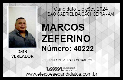 Candidato MARCOS ZEFERINO 2024 - SÃO GABRIEL DA CACHOEIRA - Eleições