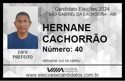 Candidato HERNANE CACHORRÃO 2024 - SÃO GABRIEL DA CACHOEIRA - Eleições