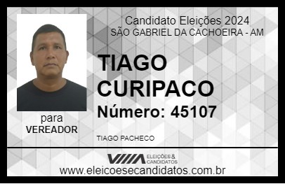 Candidato TIAGO CURIPACO 2024 - SÃO GABRIEL DA CACHOEIRA - Eleições