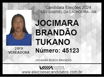 Candidato JOCIMARA BRANDÃO TUKANO 2024 - SÃO GABRIEL DA CACHOEIRA - Eleições