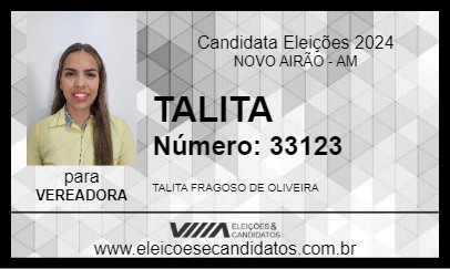 Candidato TALITA 2024 - NOVO AIRÃO - Eleições