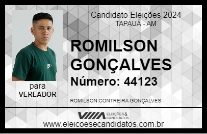 Candidato ROMILSON GONÇALVES 2024 - TAPAUÁ - Eleições