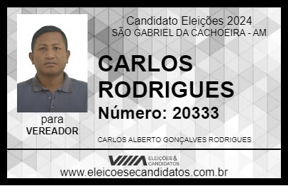 Candidato CARLOS RODRIGUES 2024 - SÃO GABRIEL DA CACHOEIRA - Eleições