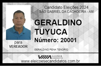 Candidato GERALDINO TUYUCA 2024 - SÃO GABRIEL DA CACHOEIRA - Eleições