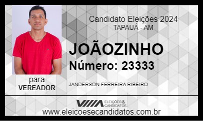 Candidato JOÃOZINHO 2024 - TAPAUÁ - Eleições