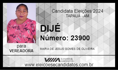 Candidato DIJÉ 2024 - TAPAUÁ - Eleições