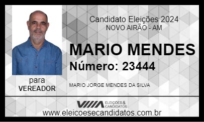 Candidato MARIO MENDES 2024 - NOVO AIRÃO - Eleições