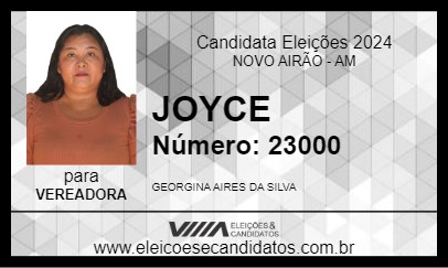 Candidato JOYCE 2024 - NOVO AIRÃO - Eleições