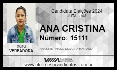 Candidato ANA CRISTINA 2024 - JUTAÍ - Eleições