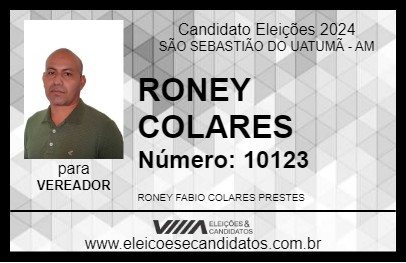 Candidato RONEY COLARES 2024 - SÃO SEBASTIÃO DO UATUMÃ - Eleições