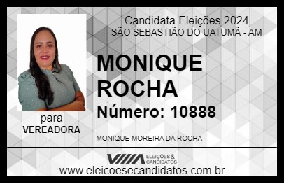 Candidato MONIQUE ROCHA 2024 - SÃO SEBASTIÃO DO UATUMÃ - Eleições