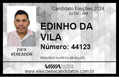 Candidato EDINHO DA VILA 2024 - JUTAÍ - Eleições