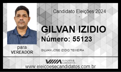 Candidato GILVAN IZIDIO 2024 - JUTAÍ - Eleições