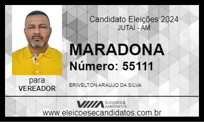 Candidato MARADONA 2024 - JUTAÍ - Eleições