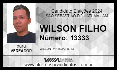 Candidato WILSON FILHO 2024 - SÃO SEBASTIÃO DO UATUMÃ - Eleições