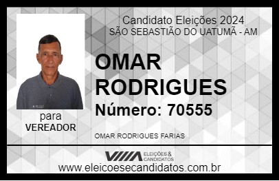 Candidato OMAR RODRIGUES 2024 - SÃO SEBASTIÃO DO UATUMÃ - Eleições